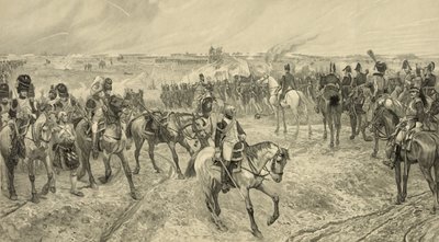 Napoleone I con la sua Vecchia Guardia a Waterloo, inciso da Jules Jacquet (1841-1913) da Richard Caton Woodville
